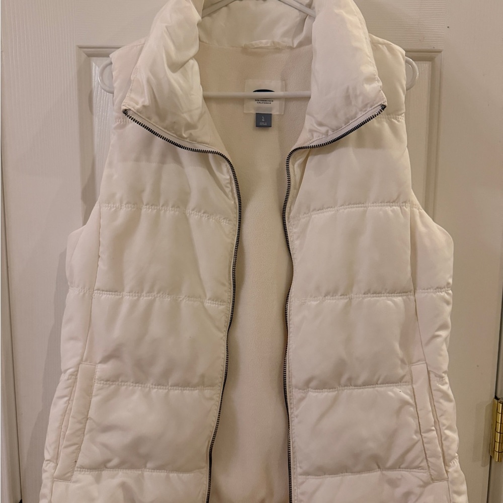 Women's Cream Quilted Puffer Vest
